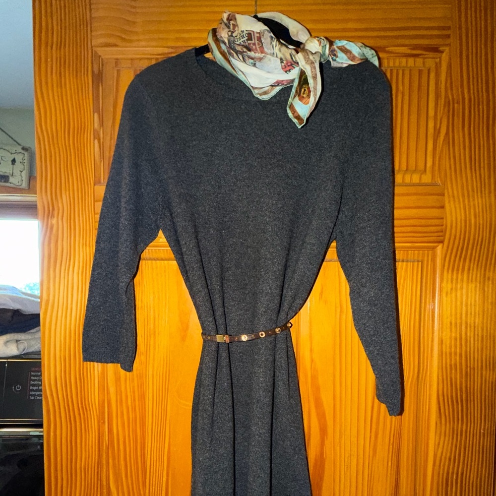 Indulge Gray Long Sleeve Dress